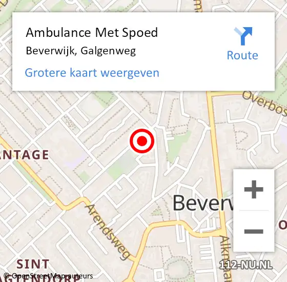 Locatie op kaart van de 112 melding: Ambulance Met Spoed Naar Beverwijk, Galgenweg op 10 augustus 2024 07:01