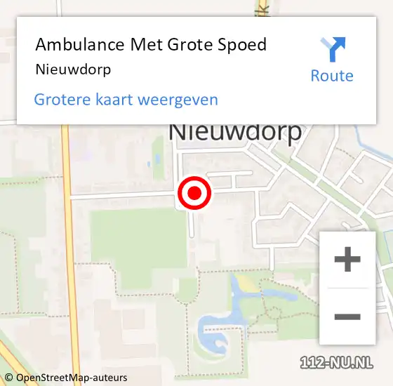 Locatie op kaart van de 112 melding: Ambulance Met Grote Spoed Naar Nieuwdorp op 10 augustus 2024 08:50