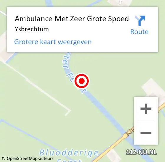 Locatie op kaart van de 112 melding: Ambulance Met Zeer Grote Spoed Naar Ysbrechtum op 10 augustus 2024 09:26