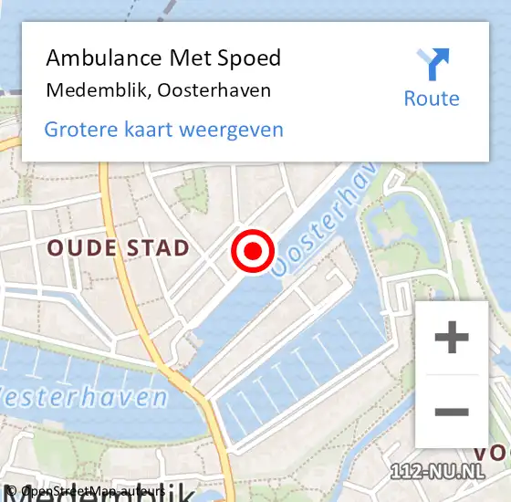 Locatie op kaart van de 112 melding: Ambulance Met Spoed Naar Medemblik, Oosterhaven op 10 augustus 2024 10:25