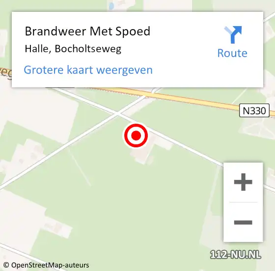 Locatie op kaart van de 112 melding: Brandweer Met Spoed Naar Halle, Bocholtseweg op 10 augustus 2024 10:35