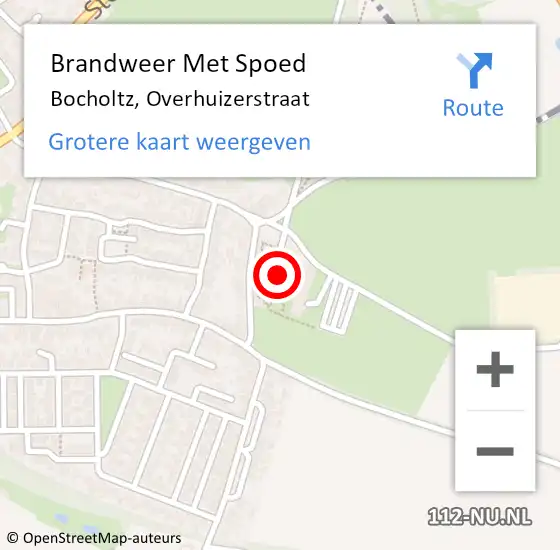 Locatie op kaart van de 112 melding: Brandweer Met Spoed Naar Bocholtz, Overhuizerstraat op 10 augustus 2024 10:44