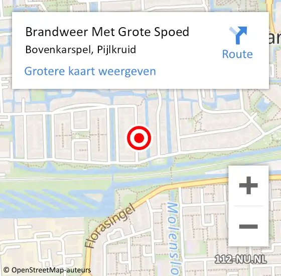 Locatie op kaart van de 112 melding: Brandweer Met Grote Spoed Naar Bovenkarspel, Pijlkruid op 10 augustus 2024 11:06