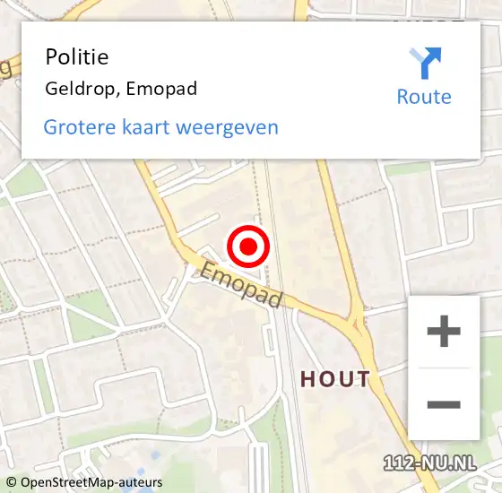 Locatie op kaart van de 112 melding: Politie Geldrop, Emopad op 10 augustus 2024 11:09