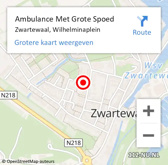 Locatie op kaart van de 112 melding: Ambulance Met Grote Spoed Naar Zwartewaal, Wilhelminaplein op 10 augustus 2024 11:12