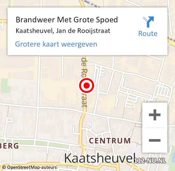 Locatie op kaart van de 112 melding: Brandweer Met Grote Spoed Naar Kaatsheuvel, Jan de Rooijstraat op 10 augustus 2024 12:13