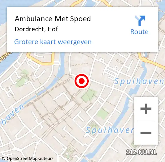 Locatie op kaart van de 112 melding: Ambulance Met Spoed Naar Gorinchem, Hof op 10 augustus 2024 12:18