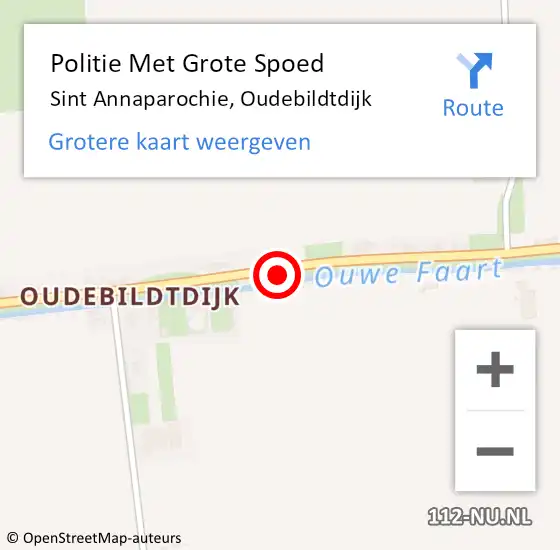 Locatie op kaart van de 112 melding: Politie Met Grote Spoed Naar Sint Annaparochie, Oudebildtdijk op 10 augustus 2024 13:02