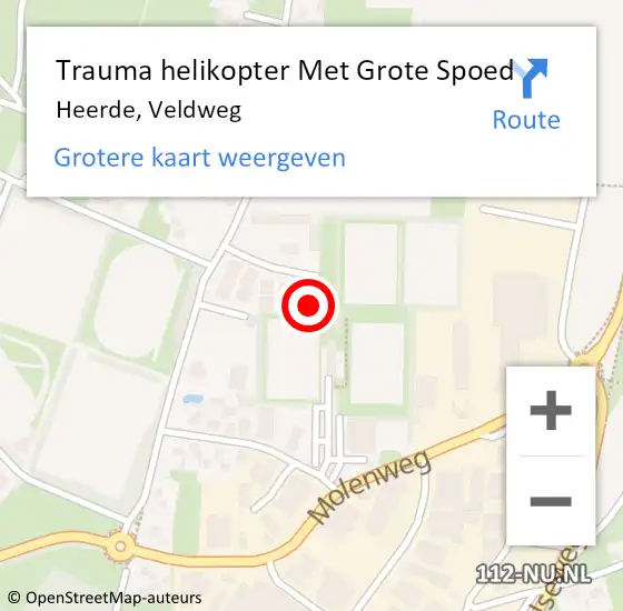 Locatie op kaart van de 112 melding: Trauma helikopter Met Grote Spoed Naar Heerde, Veldweg op 10 augustus 2024 13:09