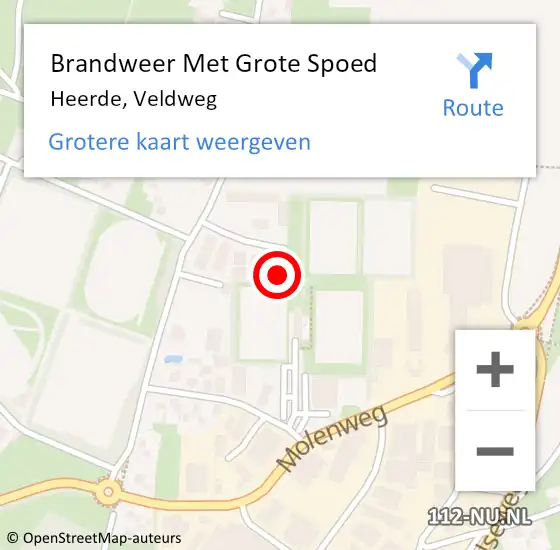 Locatie op kaart van de 112 melding: Brandweer Met Grote Spoed Naar Heerde, Veldweg op 10 augustus 2024 13:17