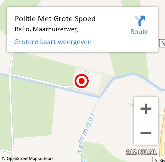 Locatie op kaart van de 112 melding: Politie Met Grote Spoed Naar Baflo, Maarhuizerweg op 10 augustus 2024 13:20