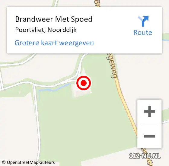 Locatie op kaart van de 112 melding: Brandweer Met Spoed Naar Poortvliet, Noorddijk op 10 augustus 2024 13:28