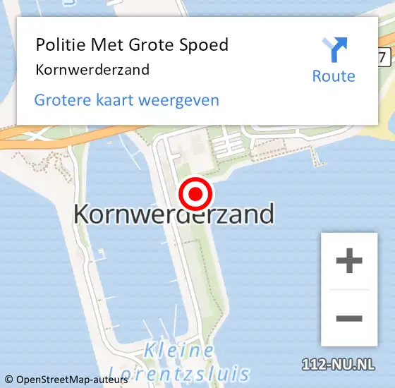 Locatie op kaart van de 112 melding: Politie Met Grote Spoed Naar Kornwerderzand op 10 augustus 2024 13:59