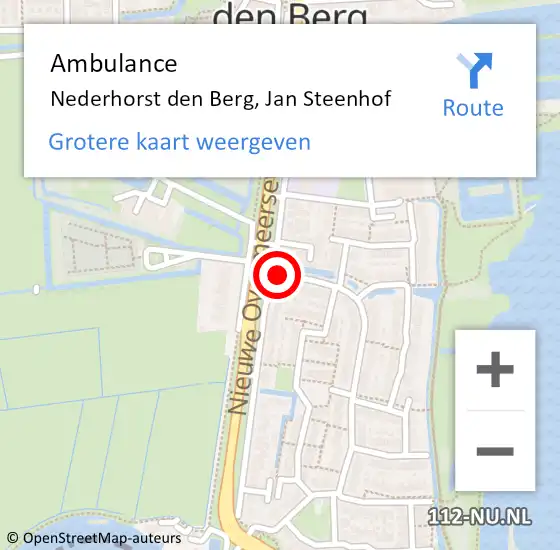 Locatie op kaart van de 112 melding: Ambulance Nederhorst den Berg, Johannes Bosboomlaan op 17 oktober 2013 18:14