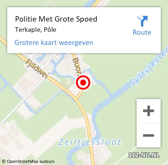 Locatie op kaart van de 112 melding: Politie Met Grote Spoed Naar Terkaple, Pôle op 10 augustus 2024 14:32