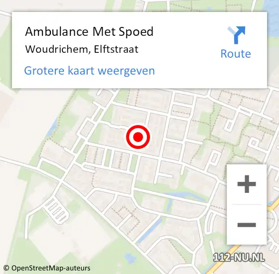 Locatie op kaart van de 112 melding: Ambulance Met Spoed Naar Woudrichem, Elftstraat op 10 augustus 2024 14:45