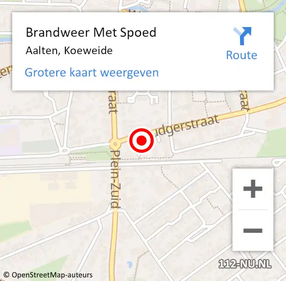 Locatie op kaart van de 112 melding: Brandweer Met Spoed Naar Aalten, Koeweide op 10 augustus 2024 14:51