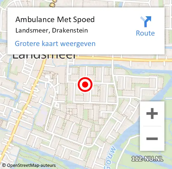 Locatie op kaart van de 112 melding: Ambulance Met Spoed Naar Landsmeer, Drakenstein op 10 augustus 2024 14:58