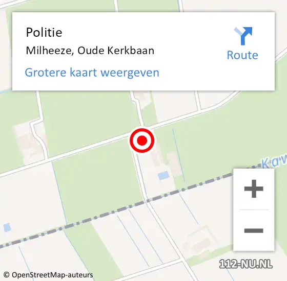 Locatie op kaart van de 112 melding: Politie Milheeze, Oude Kerkbaan op 10 augustus 2024 15:07