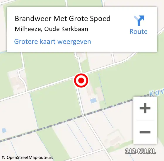 Locatie op kaart van de 112 melding: Brandweer Met Grote Spoed Naar Milheeze, Oude Kerkbaan op 10 augustus 2024 15:07