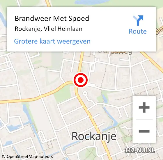 Locatie op kaart van de 112 melding: Brandweer Met Spoed Naar Rockanje, Vliel Heinlaan op 10 augustus 2024 15:33