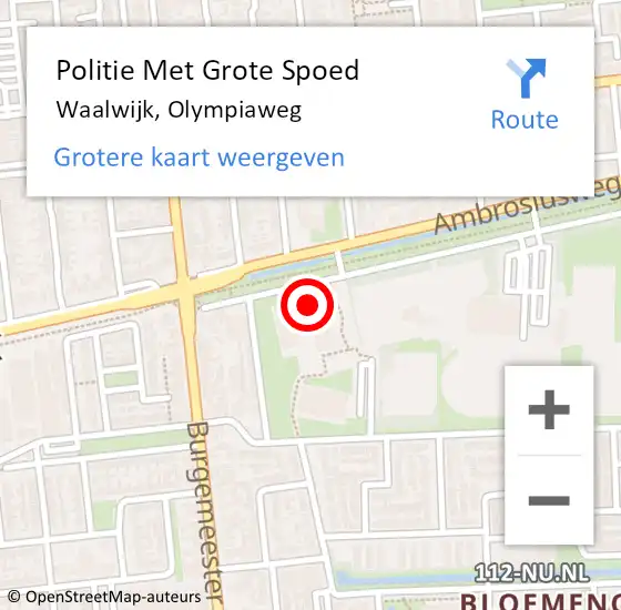 Locatie op kaart van de 112 melding: Politie Met Grote Spoed Naar Waalwijk, Olympiaweg op 10 augustus 2024 15:52