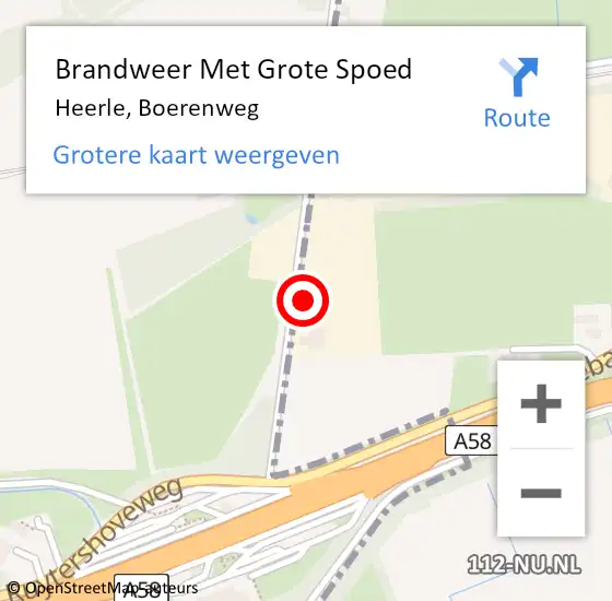 Locatie op kaart van de 112 melding: Brandweer Met Grote Spoed Naar Heerle, Boerenweg op 10 augustus 2024 16:03