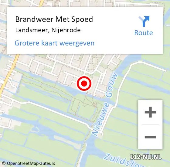 Locatie op kaart van de 112 melding: Brandweer Met Spoed Naar Landsmeer, Nijenrode op 10 augustus 2024 16:04