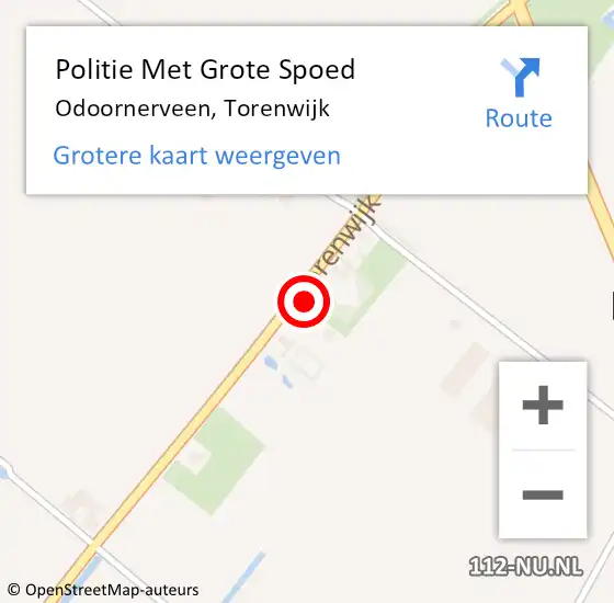 Locatie op kaart van de 112 melding: Politie Met Grote Spoed Naar Odoornerveen, Torenwijk op 10 augustus 2024 16:31