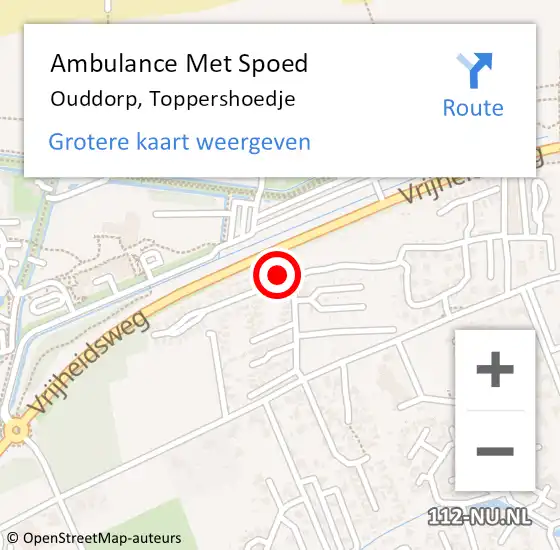 Locatie op kaart van de 112 melding: Ambulance Met Spoed Naar Ouddorp, Toppershoedje op 10 augustus 2024 19:06