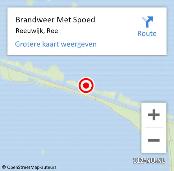 Locatie op kaart van de 112 melding: Brandweer Met Spoed Naar Reeuwijk, Ree op 10 augustus 2024 19:51