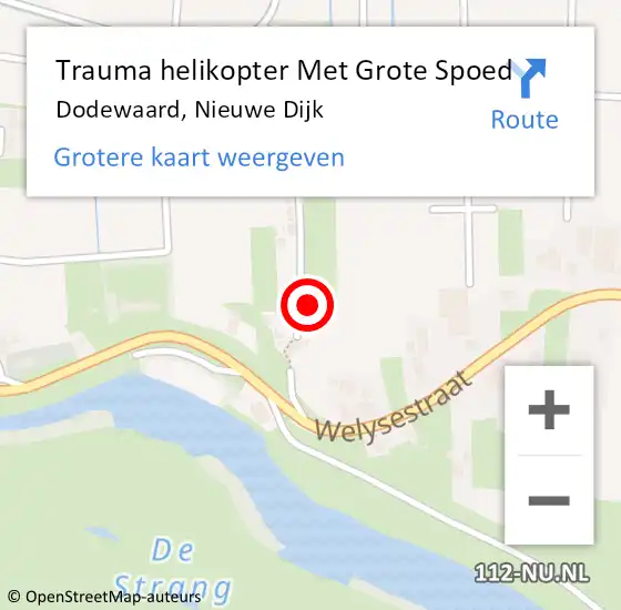 Locatie op kaart van de 112 melding: Trauma helikopter Met Grote Spoed Naar Dodewaard, Nieuwe Dijk op 10 augustus 2024 20:20