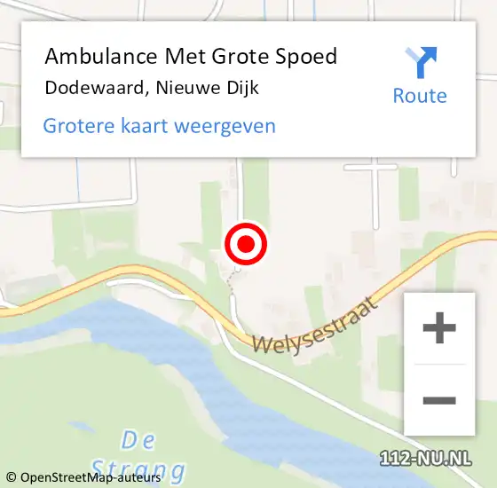 Locatie op kaart van de 112 melding: Ambulance Met Grote Spoed Naar Dodewaard, Nieuwe Dijk op 10 augustus 2024 20:20