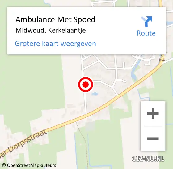 Locatie op kaart van de 112 melding: Ambulance Met Spoed Naar Midwoud, Kerkelaantje op 10 augustus 2024 20:42