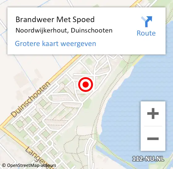 Locatie op kaart van de 112 melding: Brandweer Met Spoed Naar Noordwijkerhout, Duinschooten op 10 augustus 2024 20:55