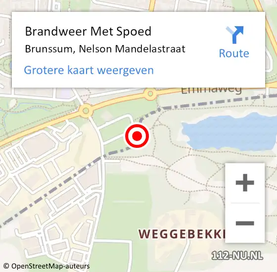 Locatie op kaart van de 112 melding: Brandweer Met Spoed Naar Brunssum, Nelson Mandelastraat op 10 augustus 2024 21:10