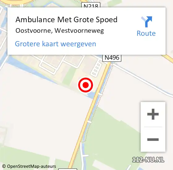 Locatie op kaart van de 112 melding: Ambulance Met Grote Spoed Naar Oostvoorne, Westvoorneweg op 10 augustus 2024 21:17