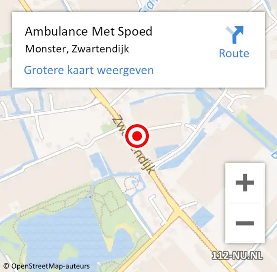 Locatie op kaart van de 112 melding: Ambulance Met Spoed Naar Monster, Zwartendijk op 10 augustus 2024 21:19