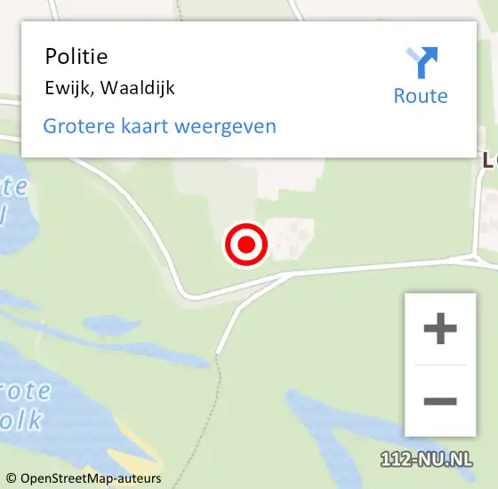 Locatie op kaart van de 112 melding: Politie Ewijk, Waaldijk op 10 augustus 2024 22:35