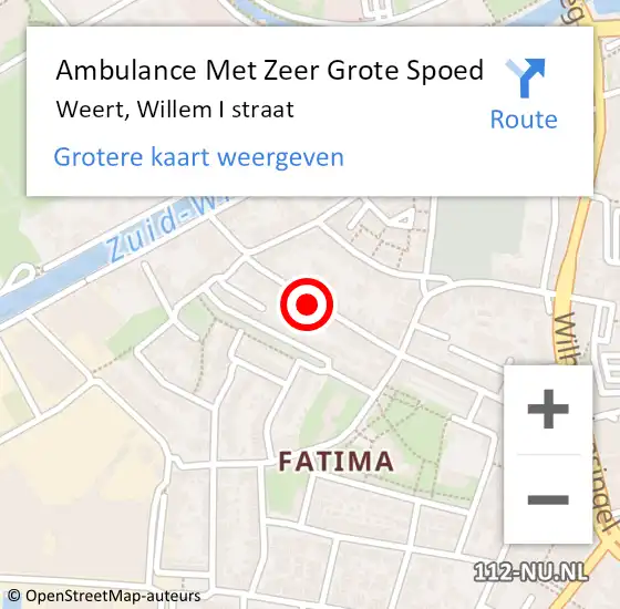 Locatie op kaart van de 112 melding: Ambulance Met Zeer Grote Spoed Naar Weert, Willem I straat op 10 augustus 2024 23:23