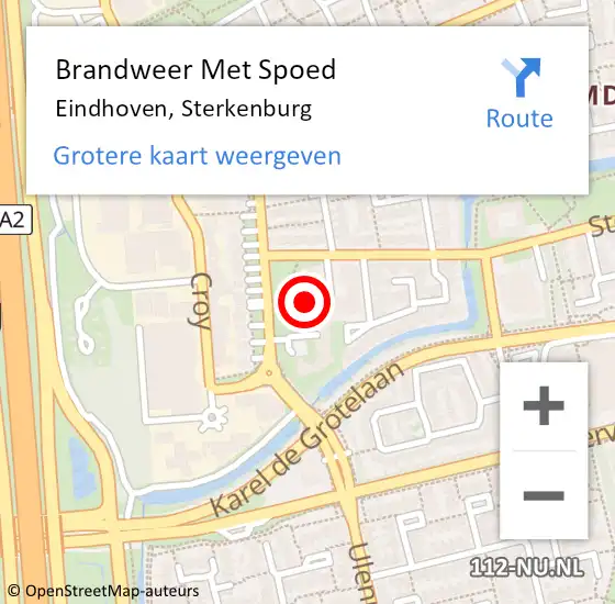 Locatie op kaart van de 112 melding: Brandweer Met Spoed Naar Eindhoven, Sterkenburg op 11 augustus 2024 00:02