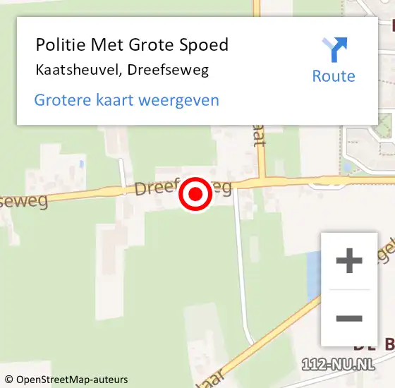 Locatie op kaart van de 112 melding: Politie Met Grote Spoed Naar Kaatsheuvel, Dreefseweg op 11 augustus 2024 00:03