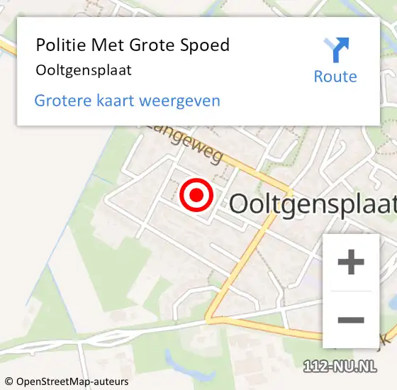 Locatie op kaart van de 112 melding: Politie Met Grote Spoed Naar Ooltgensplaat op 11 augustus 2024 00:12