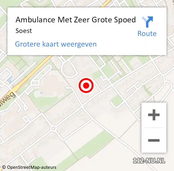 Locatie op kaart van de 112 melding: Ambulance Met Zeer Grote Spoed Naar Soest op 11 augustus 2024 01:09