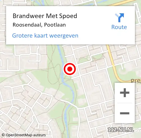 Locatie op kaart van de 112 melding: Brandweer Met Spoed Naar Roosendaal, Pootlaan op 11 augustus 2024 01:14