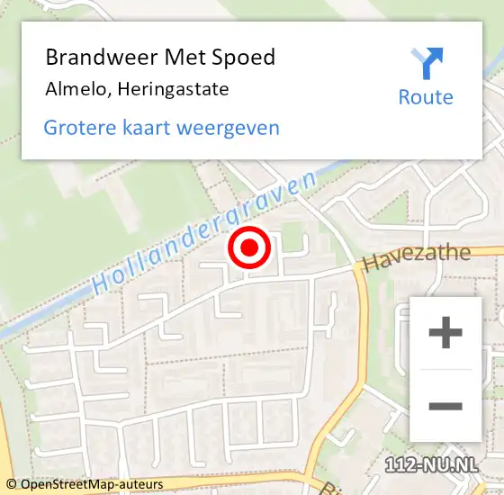 Locatie op kaart van de 112 melding: Brandweer Met Spoed Naar Almelo, Heringastate op 11 augustus 2024 01:40