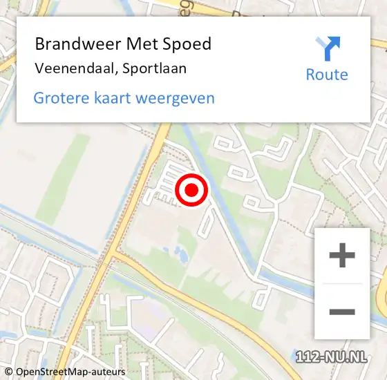 Locatie op kaart van de 112 melding: Brandweer Met Spoed Naar Veenendaal, Sportlaan op 11 augustus 2024 02:08