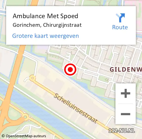 Locatie op kaart van de 112 melding: Ambulance Met Spoed Naar Gorinchem, Chirurgijnstraat op 11 augustus 2024 02:13