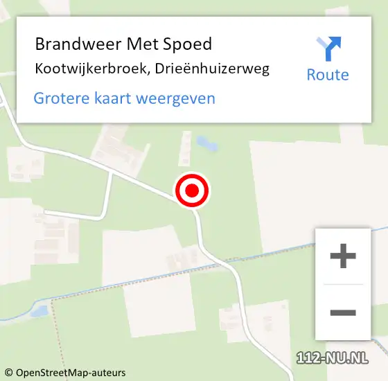 Locatie op kaart van de 112 melding: Brandweer Met Spoed Naar Kootwijkerbroek, Drieënhuizerweg op 11 augustus 2024 02:33