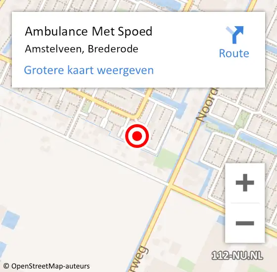 Locatie op kaart van de 112 melding: Ambulance Met Spoed Naar Amstelveen, Brederode op 11 augustus 2024 03:26